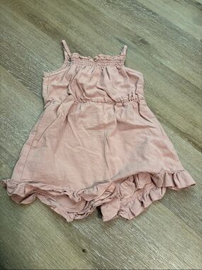 Girls Pink Ruffle Romper